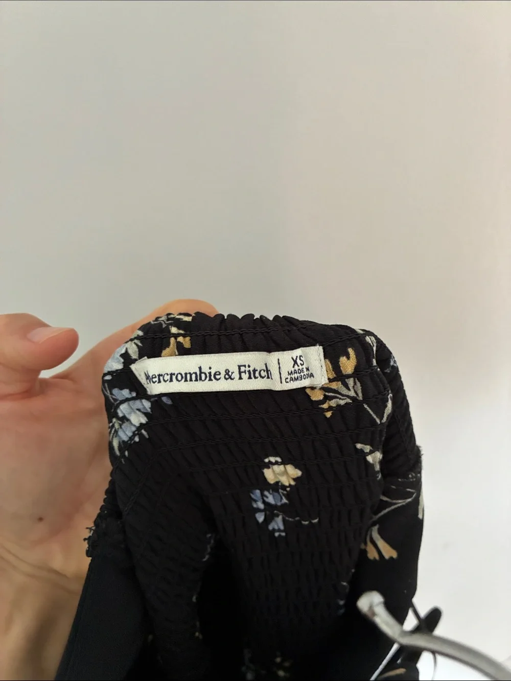 Abercrombie & Fitch Black Floral Tie-Back Halter Jumpsuit